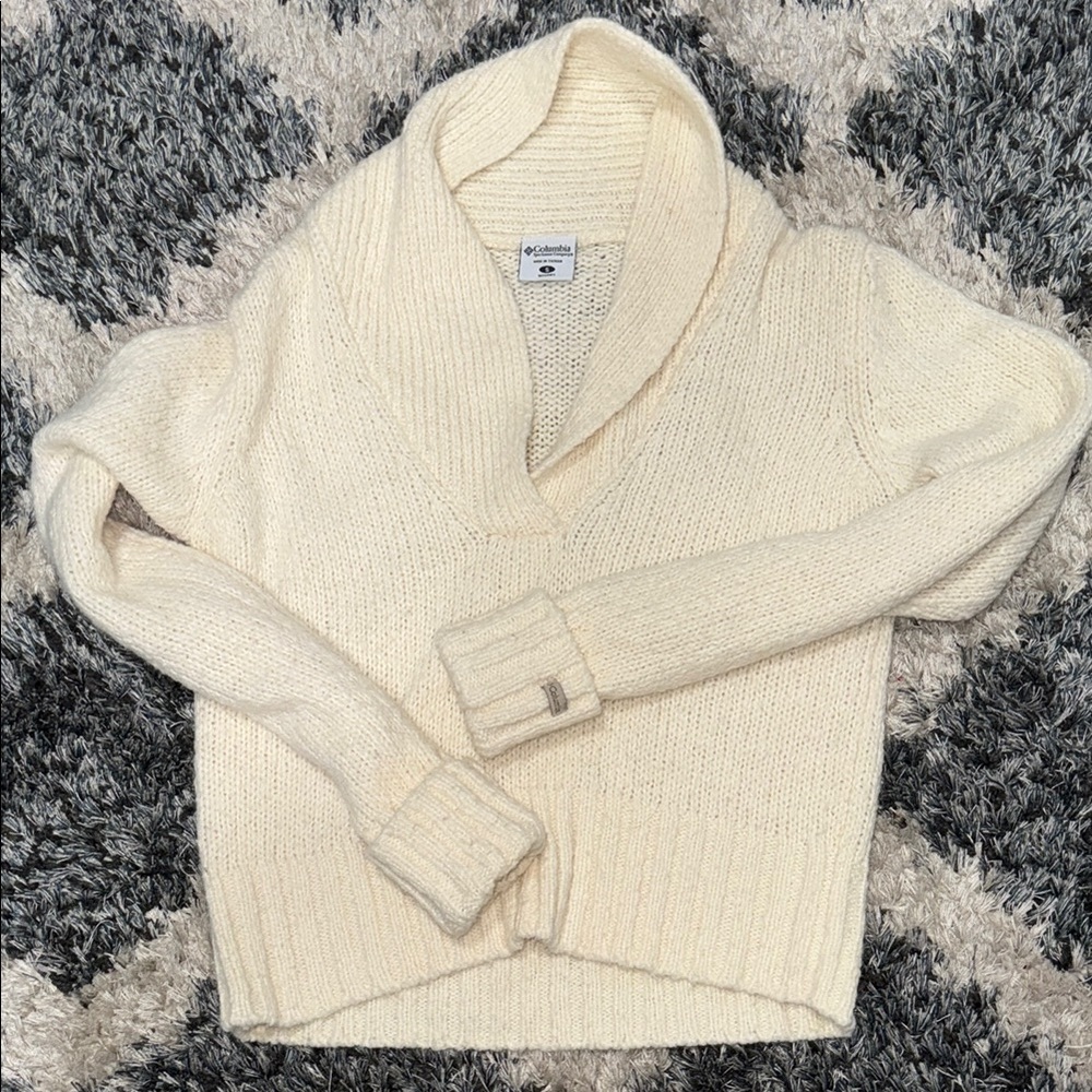Cream Shawl Collar Sweater